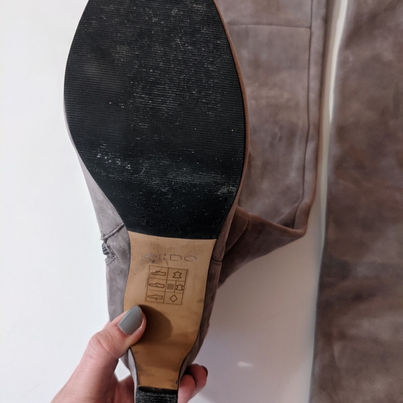 Aldo over the knee gray suede boots - Picture 8 of 9